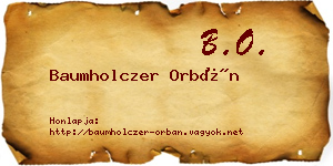 Baumholczer Orbán névjegykártya